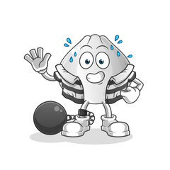 meat bun criminal vector. cartoon character