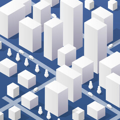 Fototapeta premium Isometric 3D illustration of the city quarter with houses