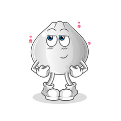 meat bun shy vector. cartoon character