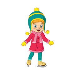 Cute little girl in winter clothes