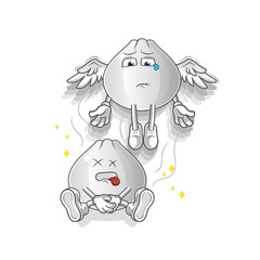 meat bun spirit leaves the body mascot. cartoon vector