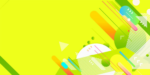 New trending color yellow 2021 yellow lines and points white background. Banner summer ecology poster triangle vector futuristic light minimal geometric