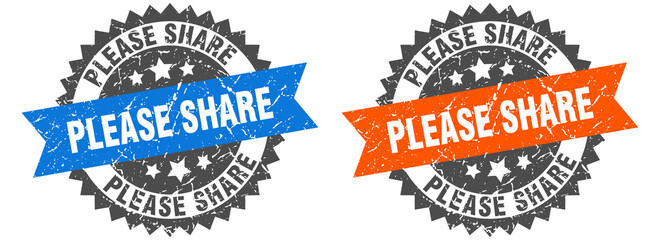 Obraz premium please share band sign. please share grunge stamp set