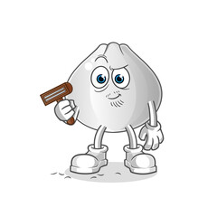 meat bun shave facial hair vector. cartoon character