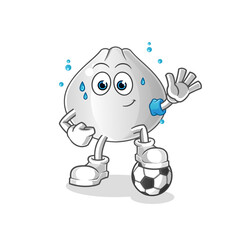meat bun playing soccer illustration. character vector