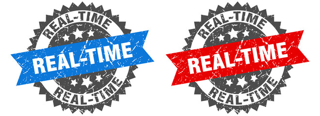 real-time band sign. real-time grunge stamp set