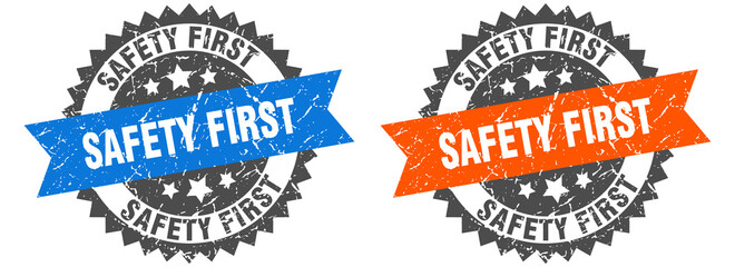 safety first band sign. safety first grunge stamp set