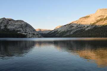 Mirror Lake at sunset in Yosemite