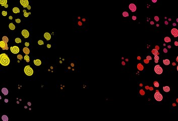 Dark Red, Yellow vector template with bent lines.