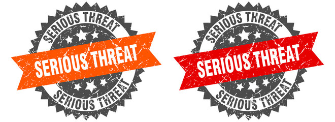 Obraz premium serious threat band sign. serious threat grunge stamp set