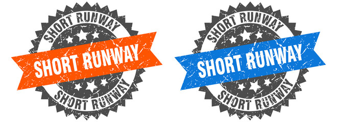 Obraz premium short runway band sign. short runway grunge stamp set