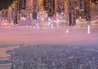 Hong Kong and New York at Sunset
