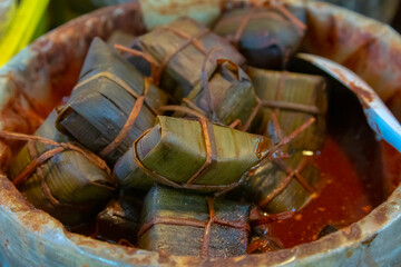 Fermented Chinese food in leaves