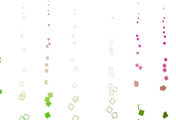 Light Pink, Green vector backdrop with lines, rectangles.
