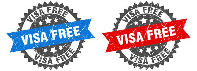 visa free band sign. visa free grunge stamp set