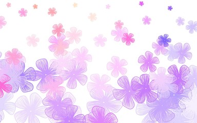 Light Pink, Red vector natural background with flowers.