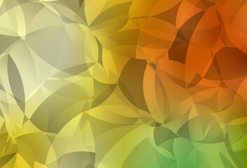 Light Red, Yellow vector gradient triangles pattern.