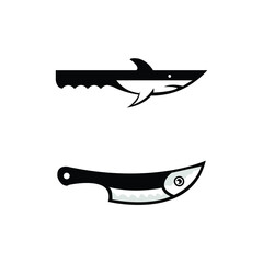 Fish Knife Logo Symbol Design