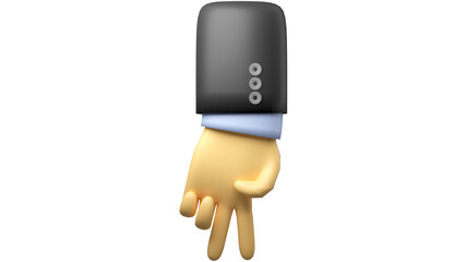 A Cute 3D business Hand Two Fingers Standing