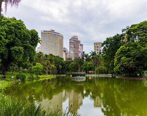 Fototapeta na wymiar Pond in Belo Horizonte Municipal Park