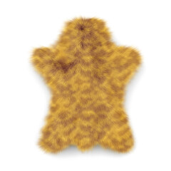 The skin of a spotted predatory animal is yellow-brown in color. 3d rendering.