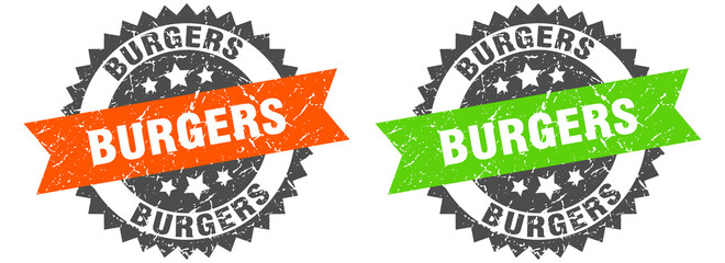 burgers band sign. burgers grunge stamp set