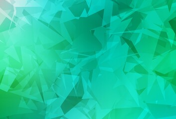 Fototapeta premium Light Green vector backdrop with polygonal shapes.