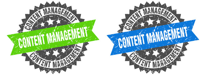 Obraz premium content management band sign. content management grunge stamp set