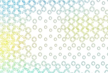 Light blue, yellow vector template with circles.