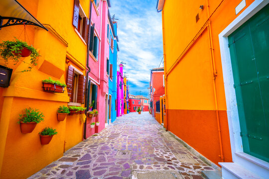 Fototapeta Colourful Burano island near Venice, Italy