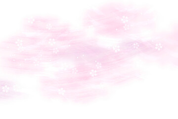 桜のシルエット（背景はカラフルなピンク系のパステルカラー）
