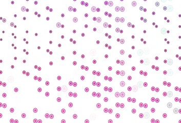 Light Pink vector layout with bright snowflakes.