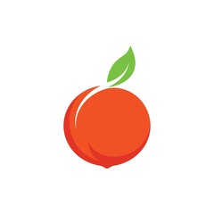peach fruit icon vector illustrtion design