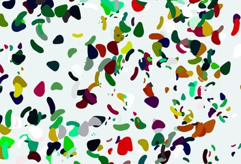 Light multicolor, rainbow vector backdrop with abstract shapes.