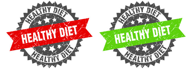 Obraz premium healthy diet band sign. healthy diet grunge stamp set