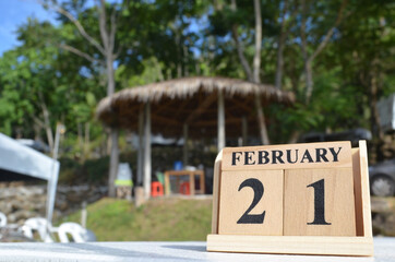 February 21, empty cover background for tourism.