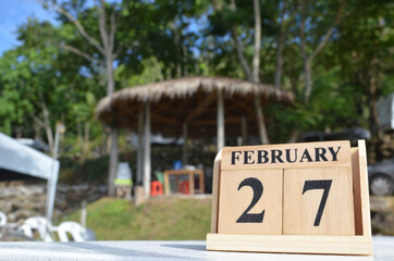 February 27, empty cover background for tourism.