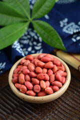 Peanuts on the background of retro Chinese style