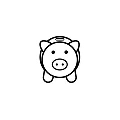 piggy bank isolated on white background. Vector illustration in flat cartoon design. 