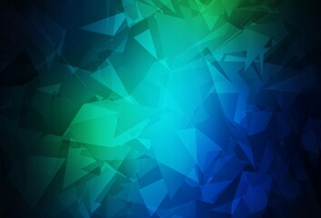 Obraz premium Dark Blue, Green vector template with chaotic poly shapes.