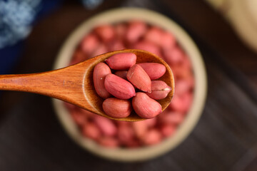 Peanuts on the background of retro Chinese style