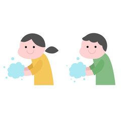 手を洗う人イラスト素材