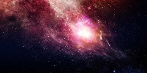 Fototapeta na wymiar Image of outer space. . Mixed media