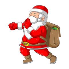 The Santa clause bringing the big bag of gift