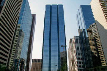 Fototapeta premium View of Calgary's downtown with skyscrapers. Calgary Alberta Canada. 