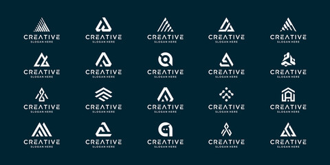 Collection of initial letter A logo design inspiration