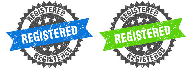Obraz premium registered band sign. registered grunge stamp set