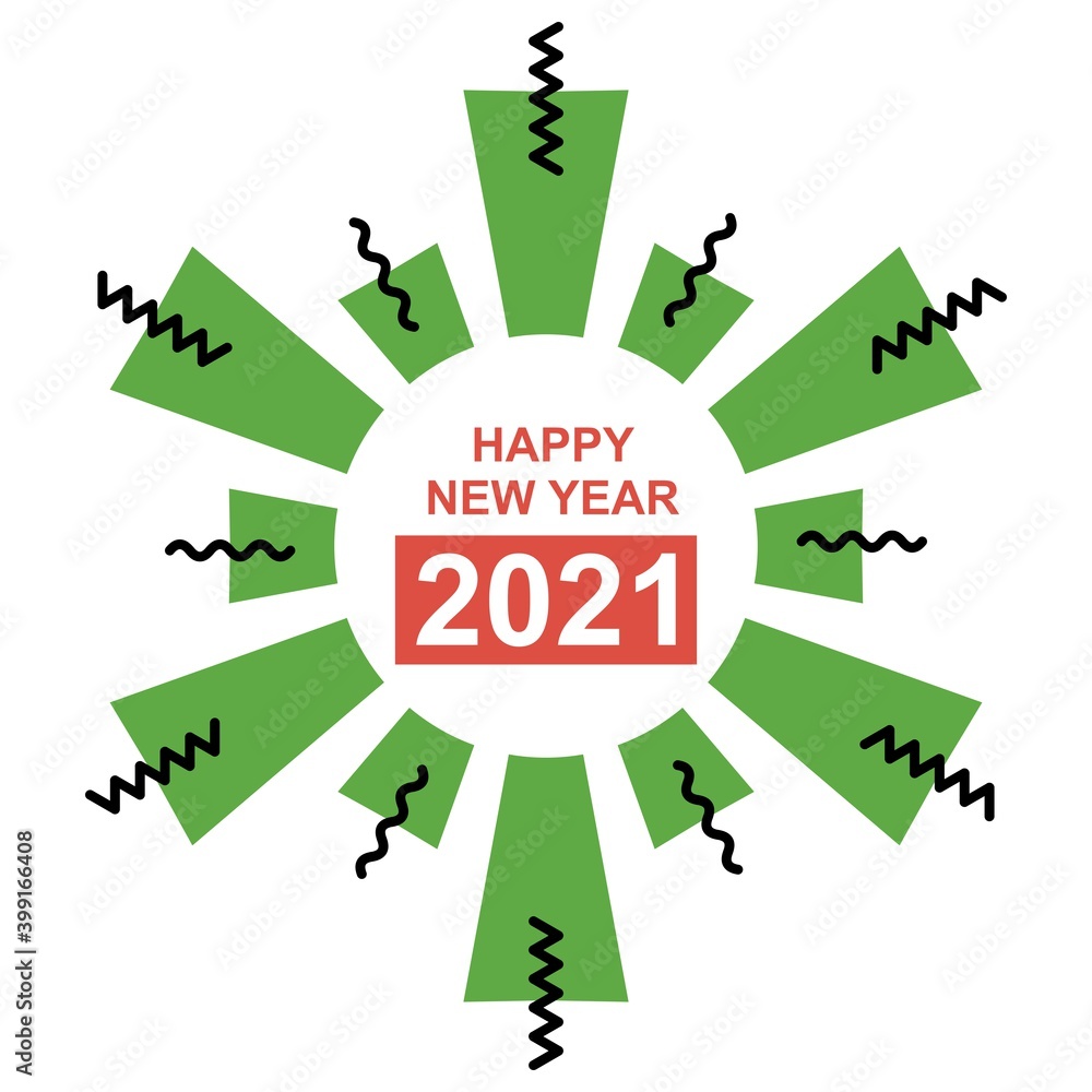 Aufkleber 2021 happy new year celebration. easy to edit with vector file. can use for your illustration. espec