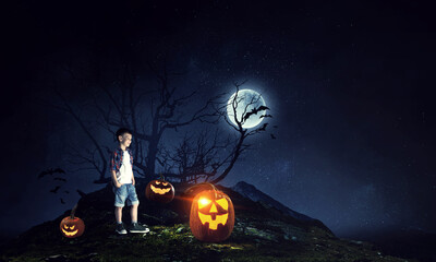 Spooky halloween image . Mixed media
