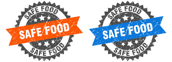 Obraz premium safe food band sign. safe food grunge stamp set